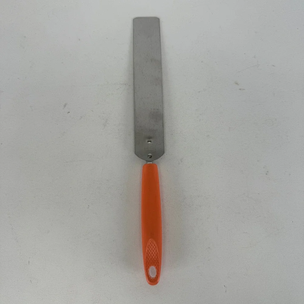 Vintage Ekco Stainless Steel Icing Spatula Orange Handle Made in USA 10.5 Inch
